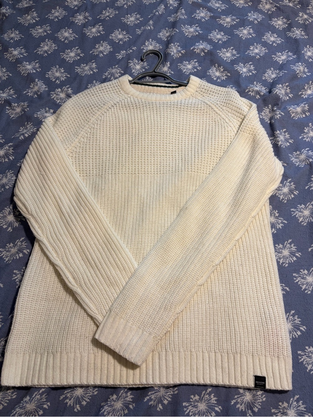 Only & Sons cream crew neck sweater size Large